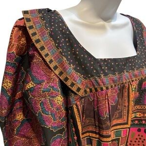 Farm Rio Mixed Scarves Frill Midi Dress Multicolor Medium New with Tags